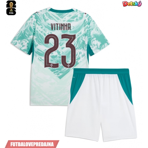 Lacne Dětský Futbalové dres Portugalsko Vitinha #23 MS 2026 Krátky Rukáv - Preč (+ trenírky)